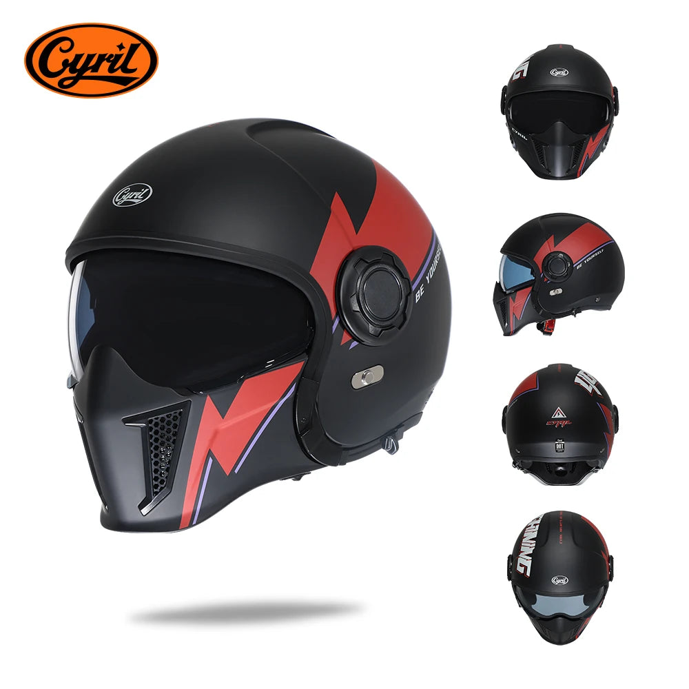 Modular Motorcycle Helmet Full Face Open Face Helmet Men Helmets DOT ECE APPROVED CYRIL OP12A Capacete De Moto Masculino