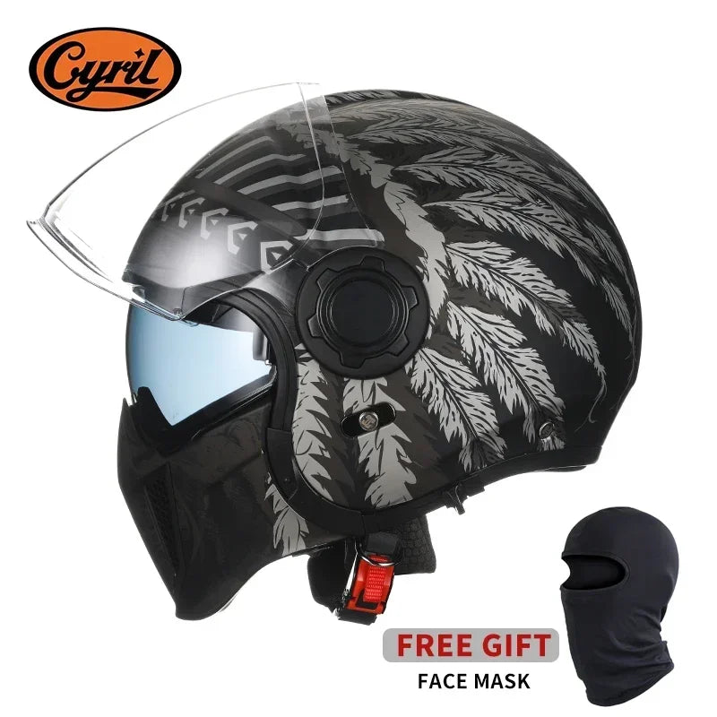 Modular Motorcycle Helmet Full Face Open Face Retro Helmets DOT ECE APPROVED CYRIL OP12A Capacete De Moto Masculino