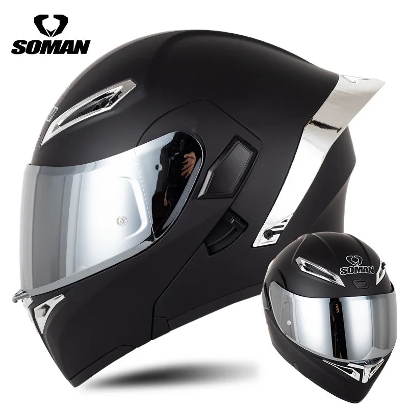 Hot Sale Flip up Motorcycle Helmet  DOT Approved Color lens Large