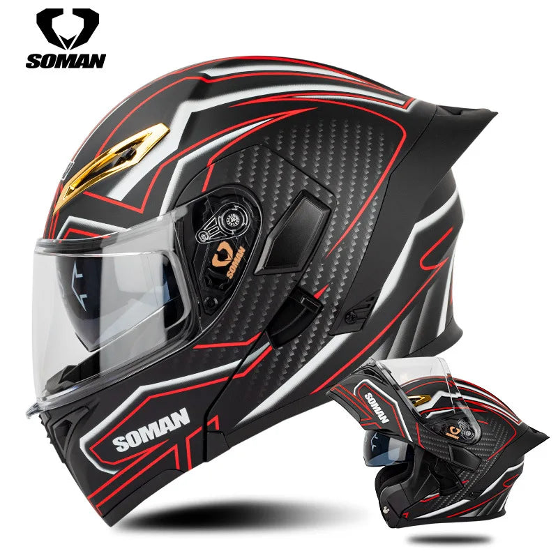 Hot Sale Flip up Motorcycle Helmet  DOT Approved Color lens Large