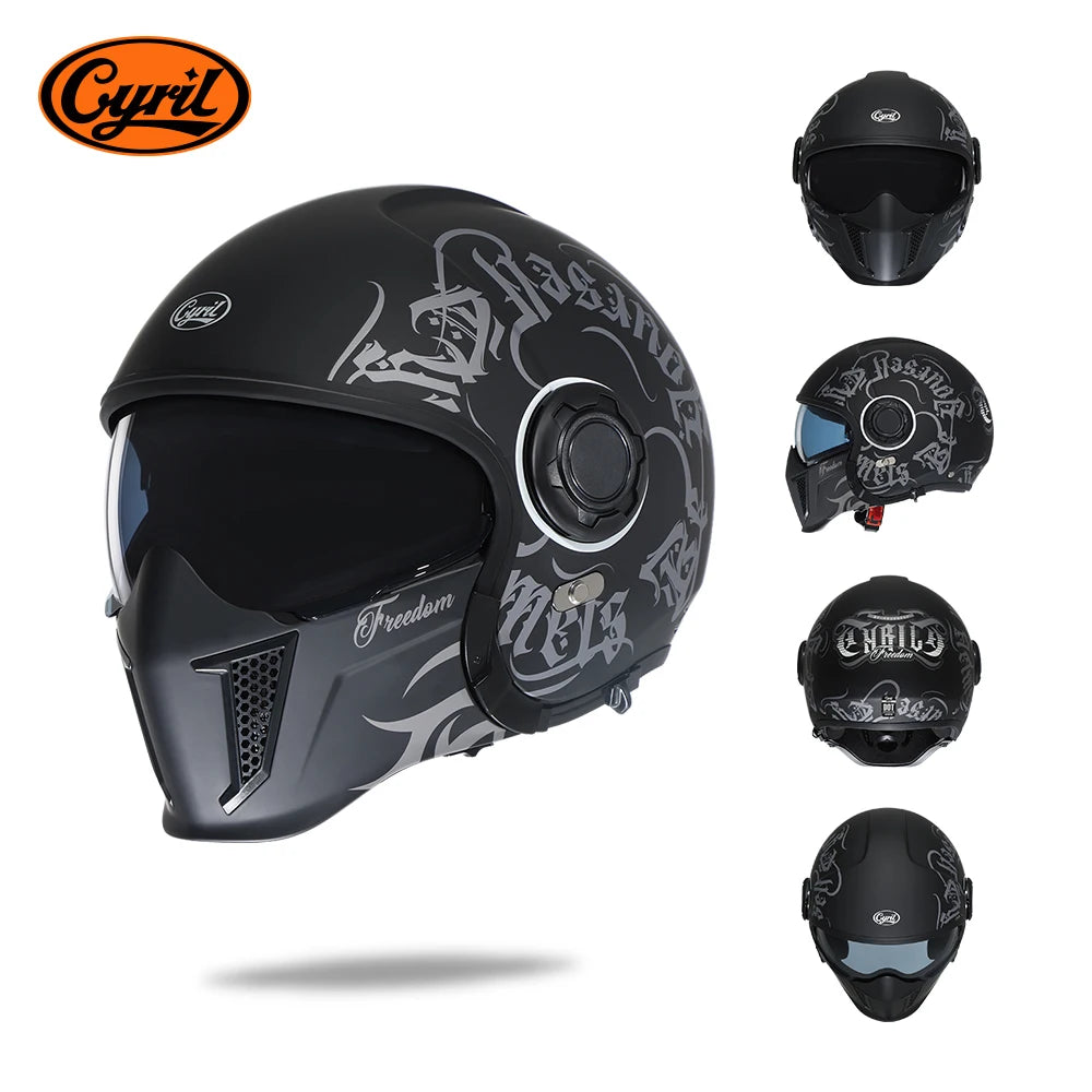 Modular Motorcycle Helmet Full Face Open Face Helmet Men Helmets DOT ECE APPROVED CYRIL OP12A Capacete De Moto Masculino