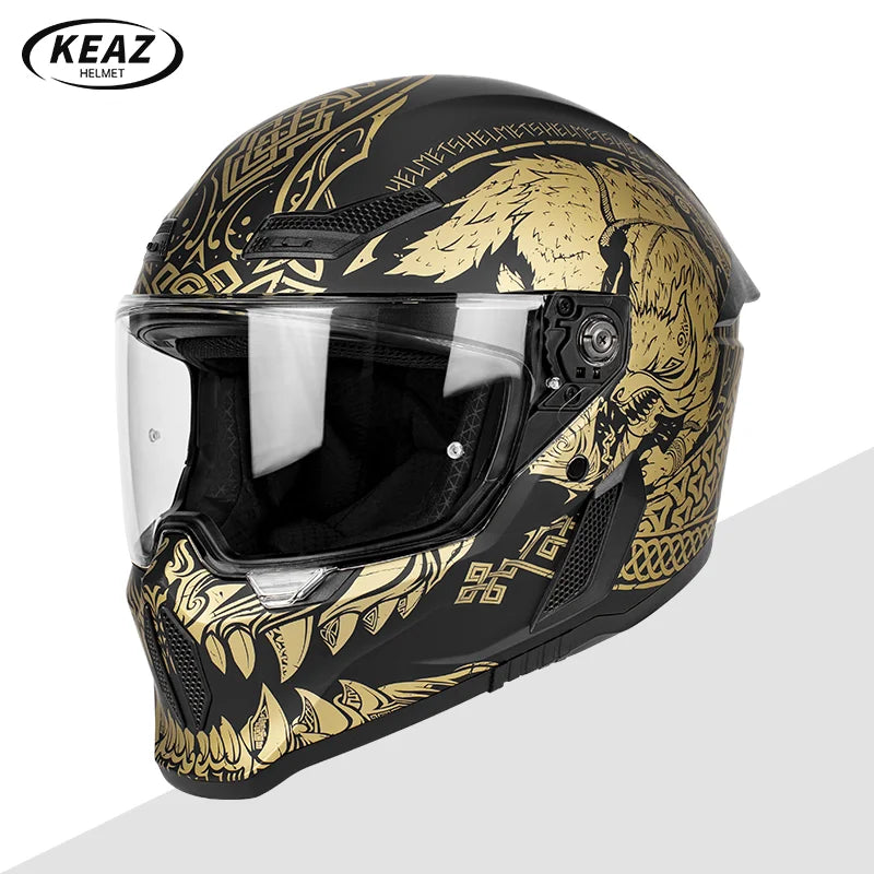 Men's Motorcycle Full Face Helmets Women's Bike Racing, Street Bike Riding All-Season Full-Coverage Safety Helmets