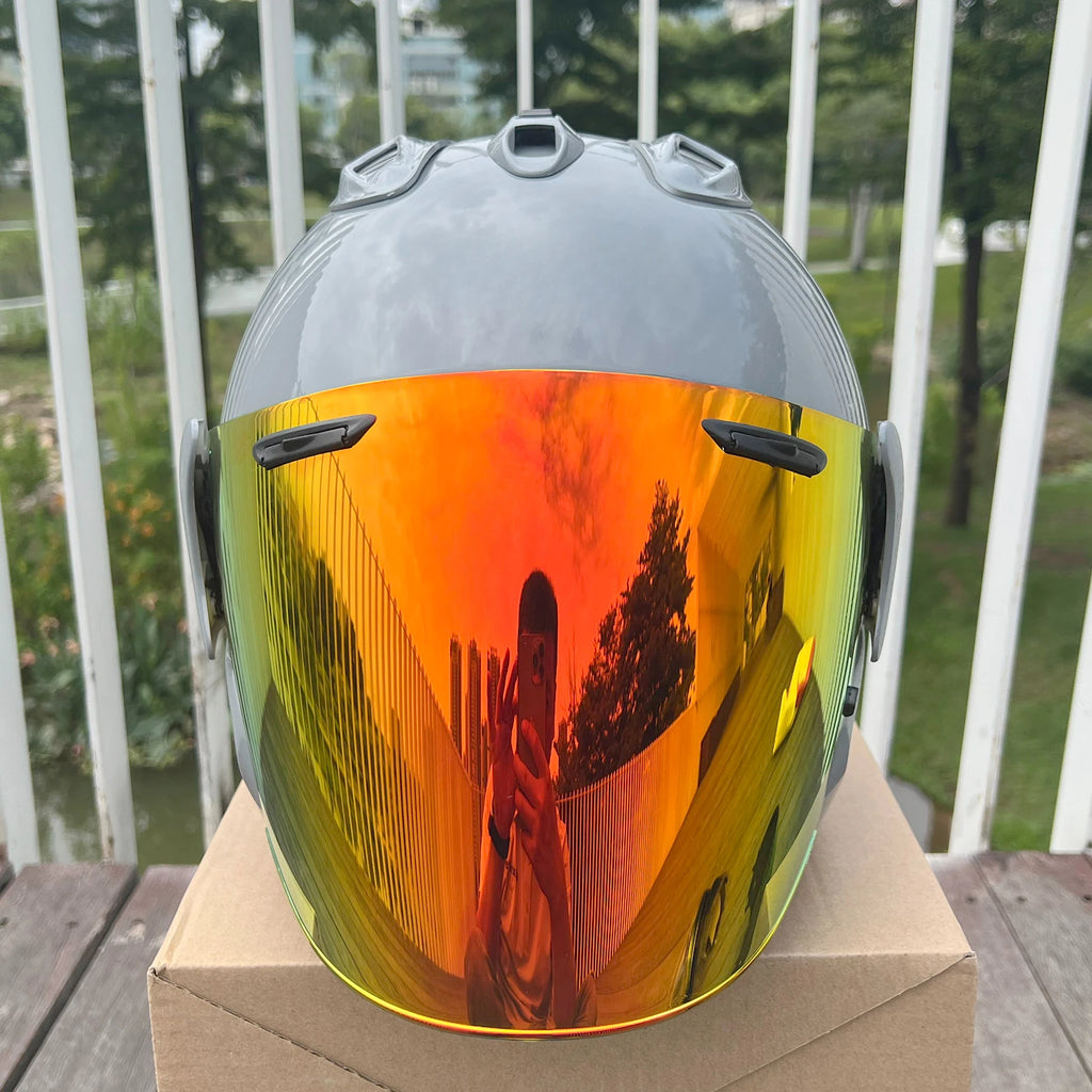 3/4 Open Face Helmet VZ-RAM Motorcycle Helmet Bright Gray Summer Jet Scooter Motobike Half Helmets Cascos Para Moto