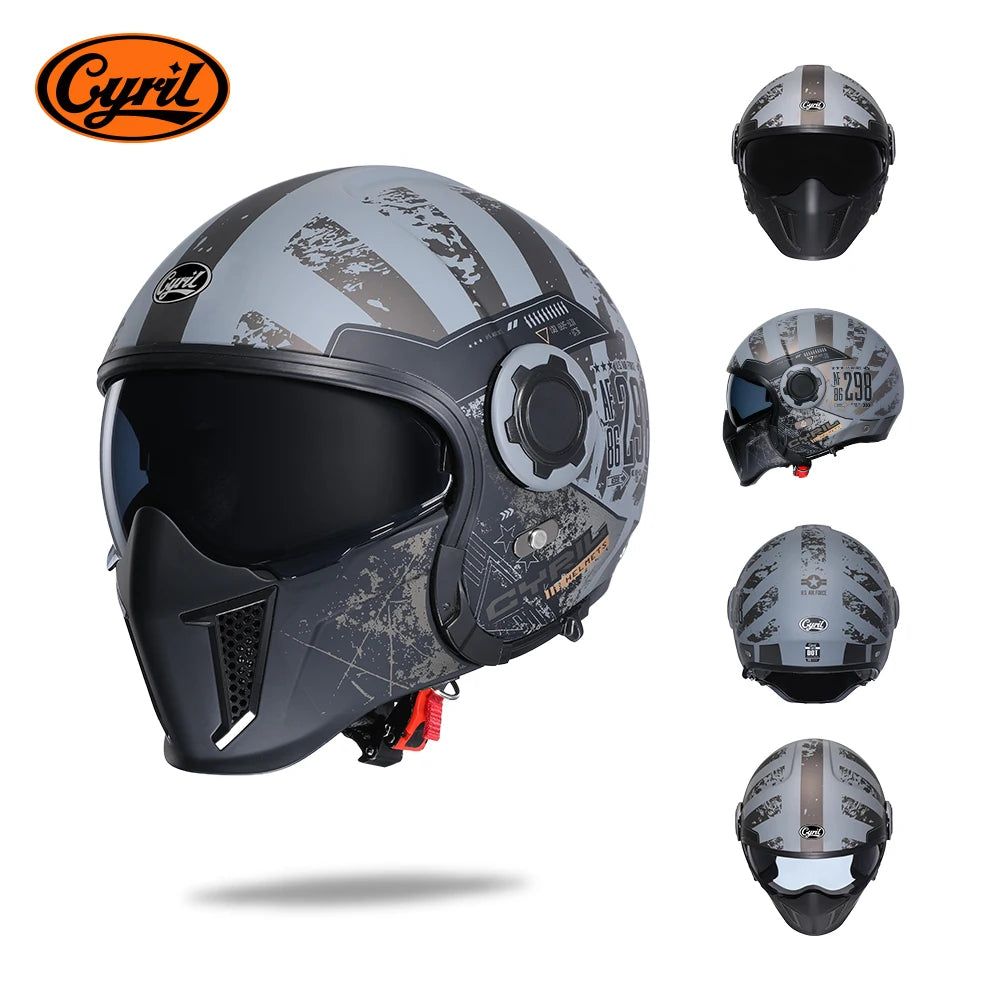 Modular Motorcycle Helmet Full Face Open Face Helmet Men Helmets DOT ECE APPROVED CYRIL OP12A Capacete De Moto Masculino