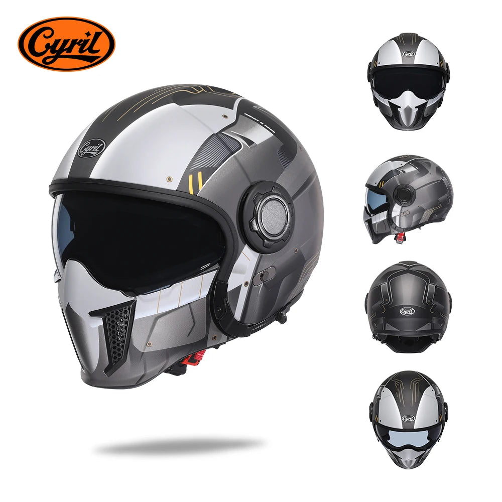 Modular Motorcycle Helmet Full Face Open Face Helmet Men Helmets DOT ECE APPROVED CYRIL OP12A Capacete De Moto Masculino