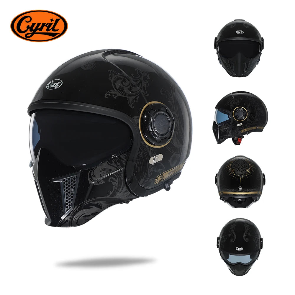 Modular Motorcycle Helmet Full Face Open Face Helmet Men Helmets DOT ECE APPROVED CYRIL OP12A Capacete De Moto Masculino