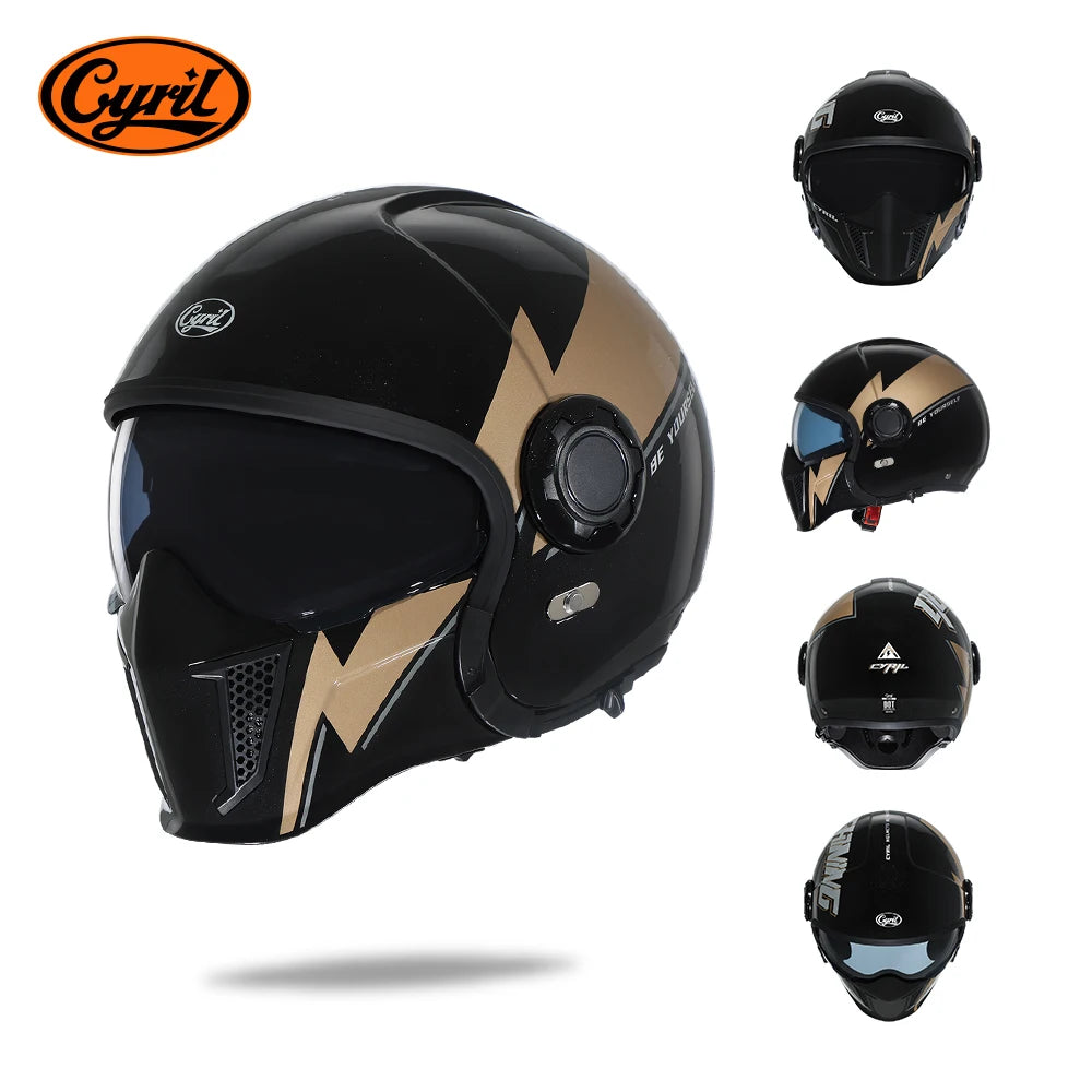 Modular Motorcycle Helmet Full Face Open Face Helmet Men Helmets DOT ECE APPROVED CYRIL OP12A Capacete De Moto Masculino