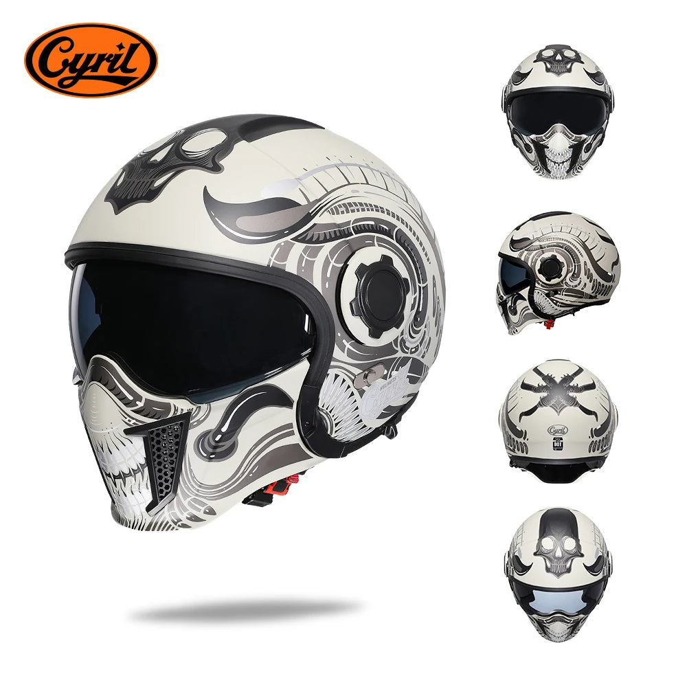 Modular Motorcycle Helmet Full Face Open Face Helmet Men Helmets DOT ECE APPROVED CYRIL OP12A Capacete De Moto Masculino