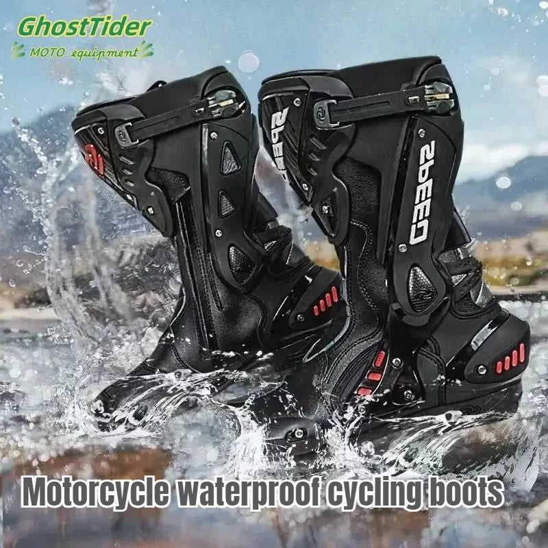 PRO-BIKER Motorcycle Boots Motorbike Anticollision Foot Ankle Protective Shoes Moto Riding Long Boot Off-road Racing Shoes