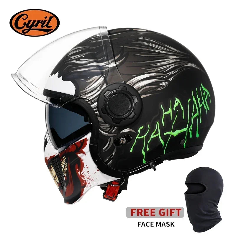 Modular Motorcycle Helmet Full Face Open Face Retro Helmets DOT ECE APPROVED CYRIL OP12A Capacete De Moto Masculino