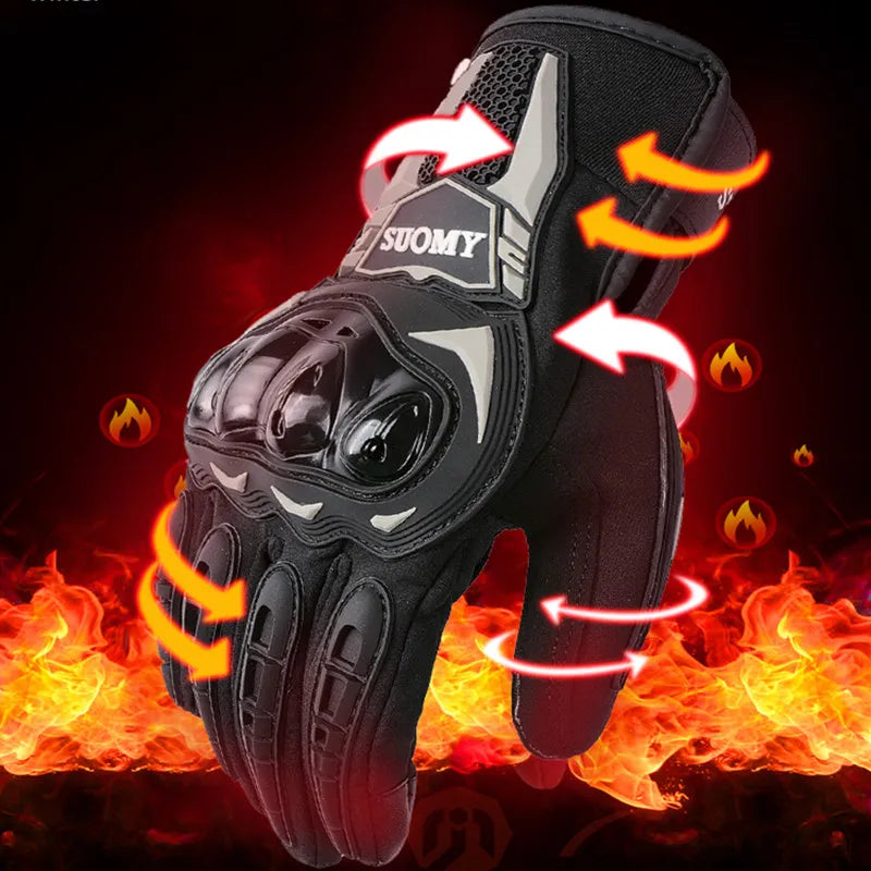SUOMY Winter Waterproof Motorcycle Gloves Men Women Spring Autumn Motocross Biker Gloves Touch Screen Moto Cycling Gloves