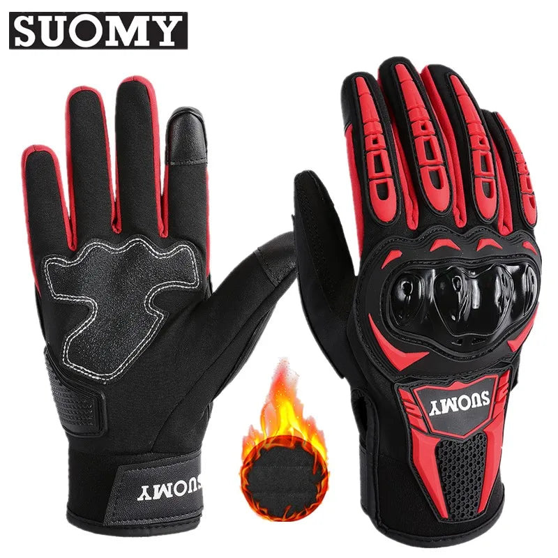 SUOMY Winter Waterproof Motorcycle Gloves Men Women Spring Autumn Motocross Biker Gloves Touch Screen Moto Cycling Gloves
