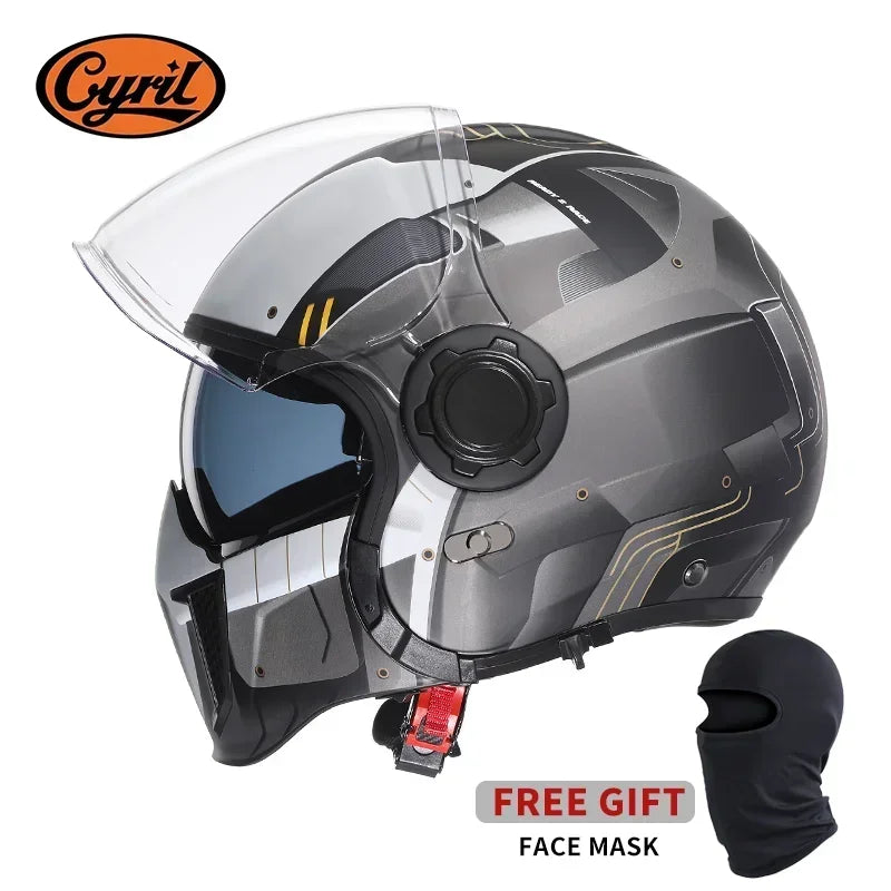 Modular Motorcycle Helmet Full Face Open Face Retro Helmets DOT ECE APPROVED CYRIL OP12A Capacete De Moto Masculino