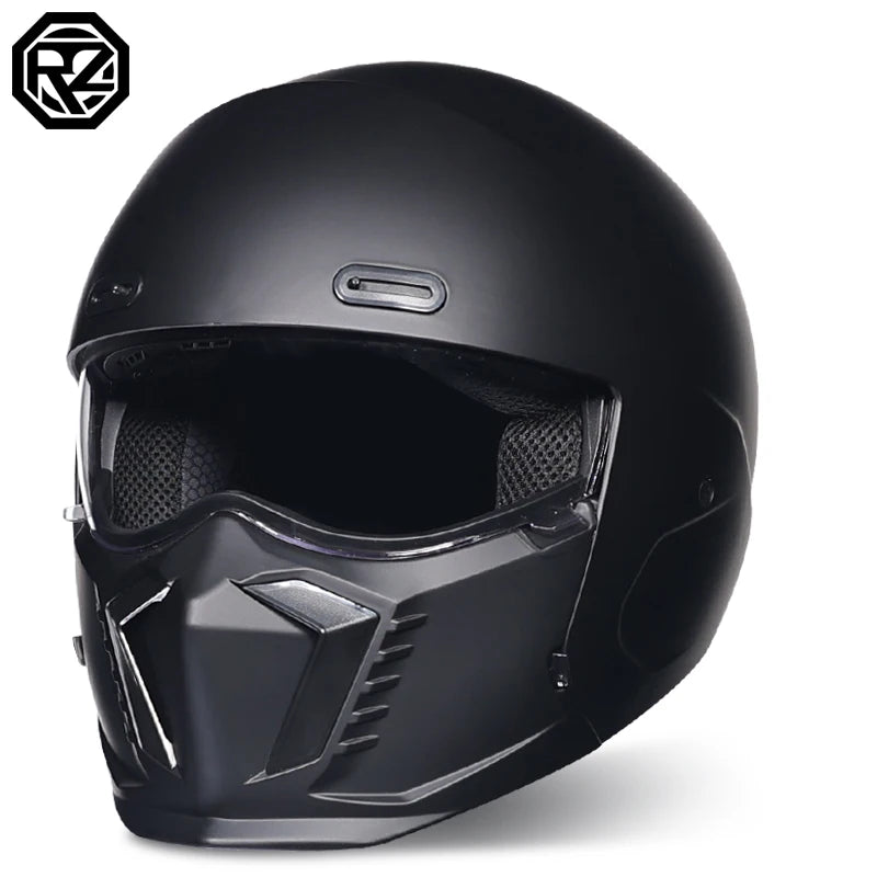 ORZ motorcycle retro helmet cruise men's and women's combination full helmet scorpion helmet reserved Bluetooth headphone slot
