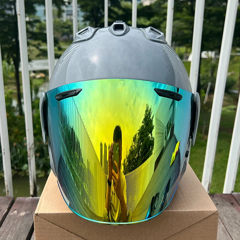 3/4 Open Face Helmet VZ-RAM Motorcycle Helmet Bright Gray Summer Jet Scooter Motobike Half Helmets Cascos Para Moto