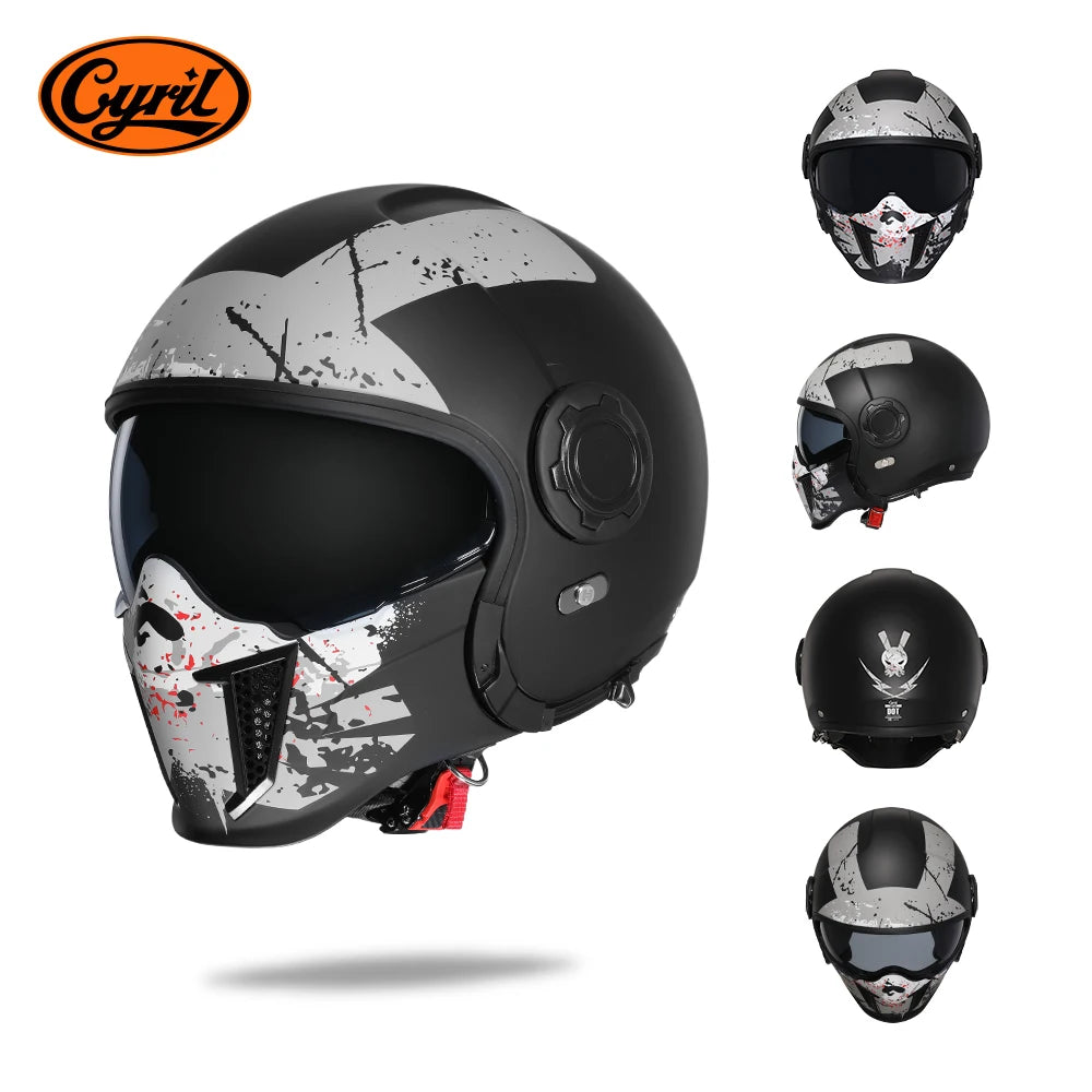 Modular Motorcycle Helmet Full Face Open Face Helmet Men Helmets DOT ECE APPROVED CYRIL OP12A Capacete De Moto Masculino