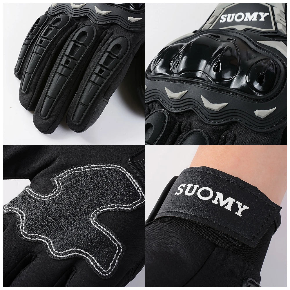 SUOMY Winter Waterproof Motorcycle Gloves Men Women Spring Autumn Motocross Biker Gloves Touch Screen Moto Cycling Gloves