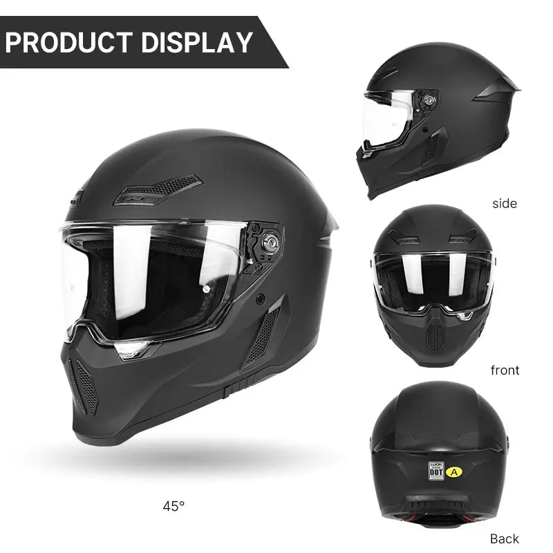 Men's Motorcycle Full Face Helmets Women's Bike Racing, Street Bike Riding All-Season Full-Coverage Safety Helmets