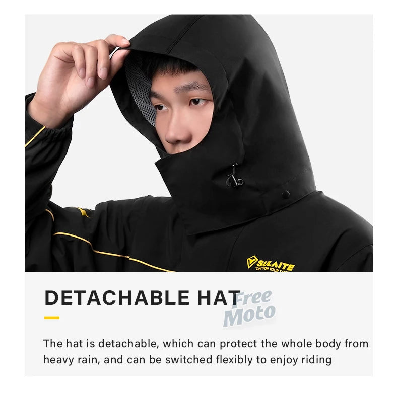 SULAITE Motorcycle Rain Suit Men Women Rain Gear Waterproof Protective Rain Coat with Pants 2 Pieces Breathable Outdoor