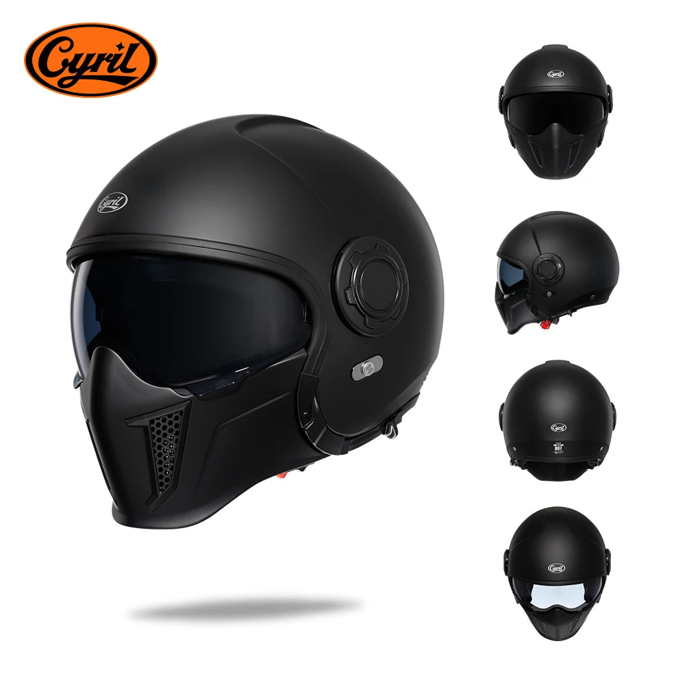 Modular Motorcycle Helmet Full Face Open Face Helmet Men Helmets DOT ECE APPROVED CYRIL OP12A Capacete De Moto Masculino