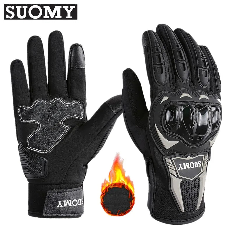 SUOMY Winter Waterproof Motorcycle Gloves Men Women Spring Autumn Motocross Biker Gloves Touch Screen Moto Cycling Gloves