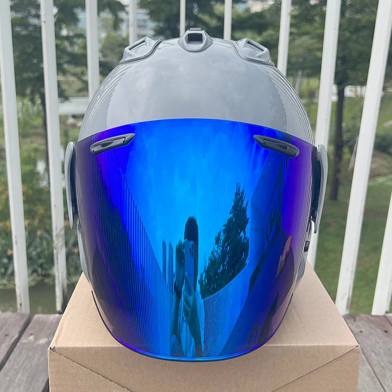 3/4 Open Face Helmet VZ-RAM Motorcycle Helmet Bright Gray Summer Jet Scooter Motobike Half Helmets Cascos Para Moto