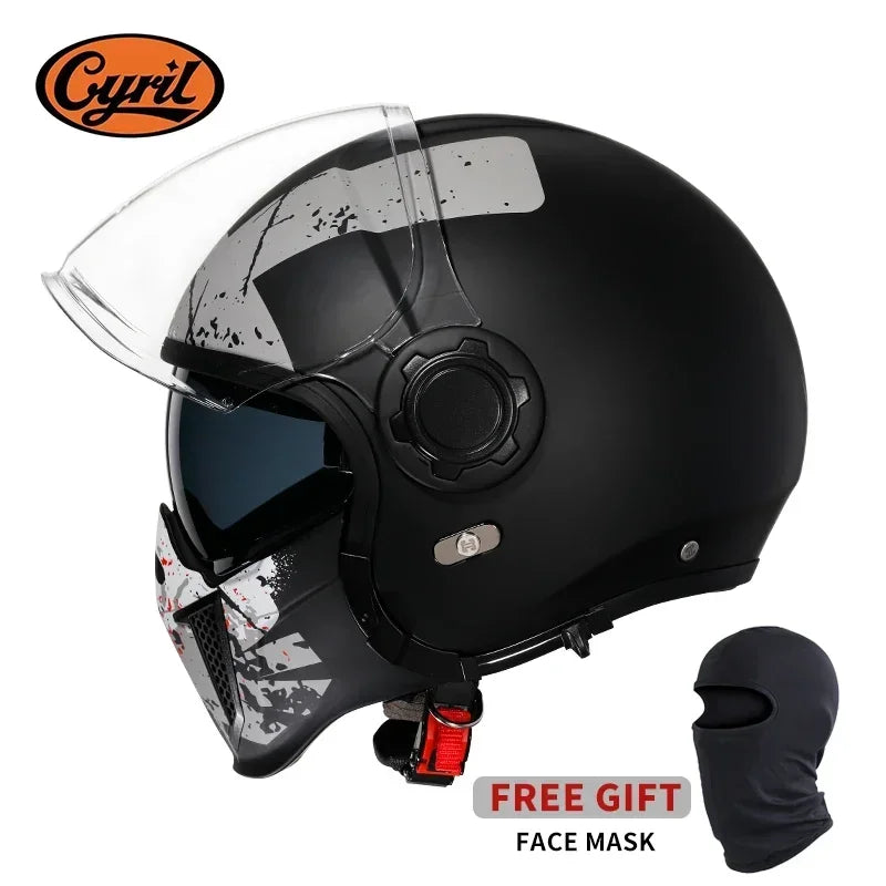 Modular Motorcycle Helmet Full Face Open Face Retro Helmets DOT ECE APPROVED CYRIL OP12A Capacete De Moto Masculino