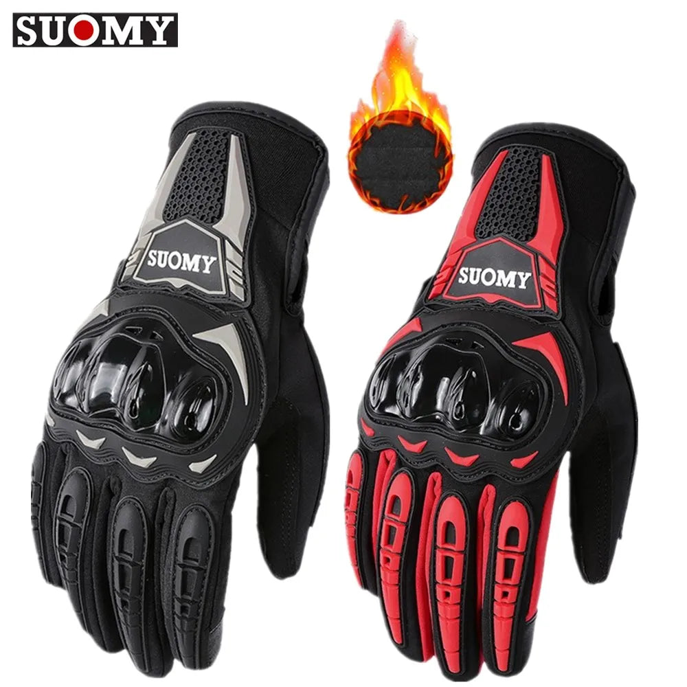 SUOMY Winter Waterproof Motorcycle Gloves Men Women Spring Autumn Motocross Biker Gloves Touch Screen Moto Cycling Gloves