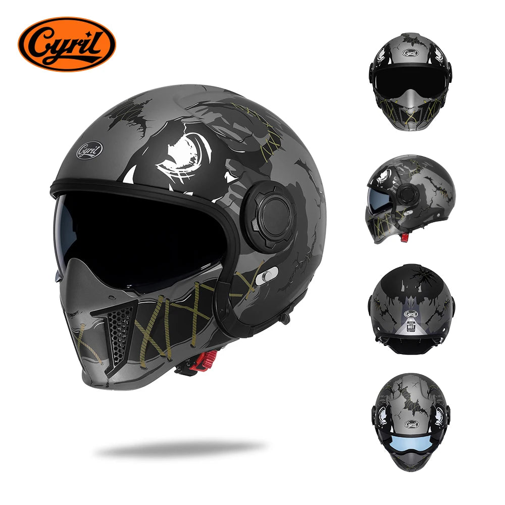 Modular Motorcycle Helmet Full Face Open Face Helmet Men Helmets DOT ECE APPROVED CYRIL OP12A Capacete De Moto Masculino