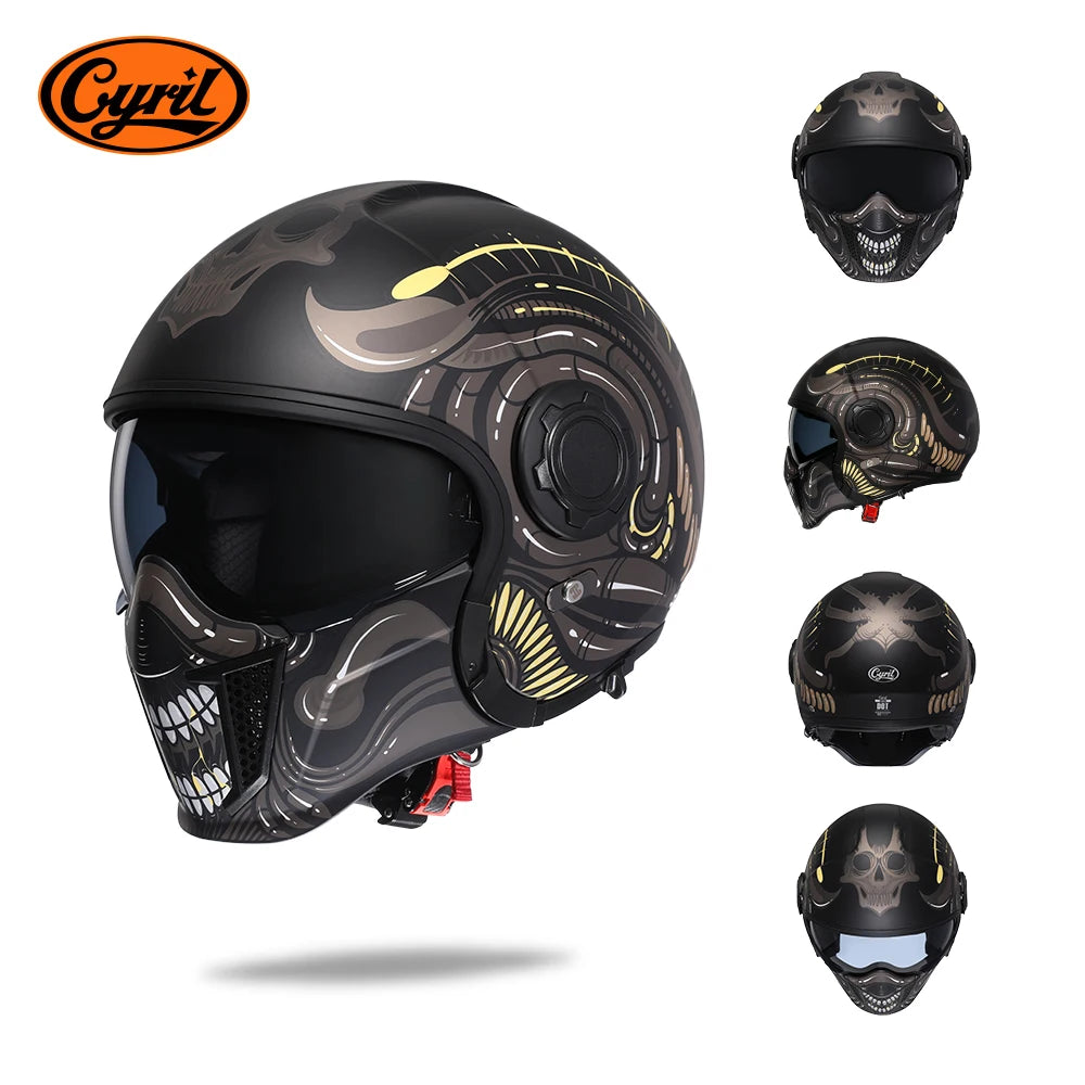 Modular Motorcycle Helmet Full Face Open Face Helmet Men Helmets DOT ECE APPROVED CYRIL OP12A Capacete De Moto Masculino
