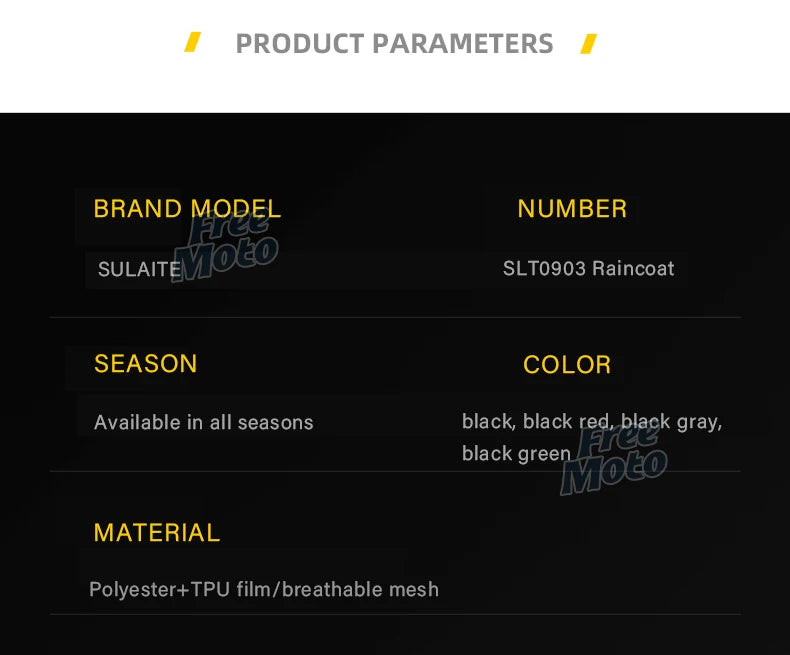 SULAITE Motorcycle Rain Suit Men Women Rain Gear Waterproof Protective Rain Coat with Pants 2 Pieces Breathable Outdoor