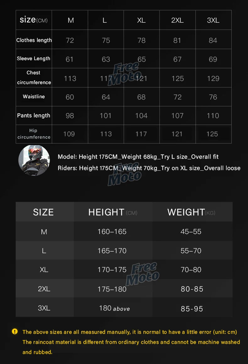 SULAITE Motorcycle Rain Suit Men Women Rain Gear Waterproof Protective Rain Coat with Pants 2 Pieces Breathable Outdoor