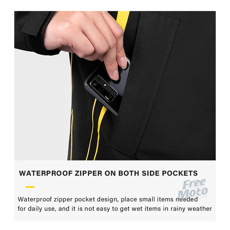 SULAITE Motorcycle Rain Suit Men Women Rain Gear Waterproof Protective Rain Coat with Pants 2 Pieces Breathable Outdoor